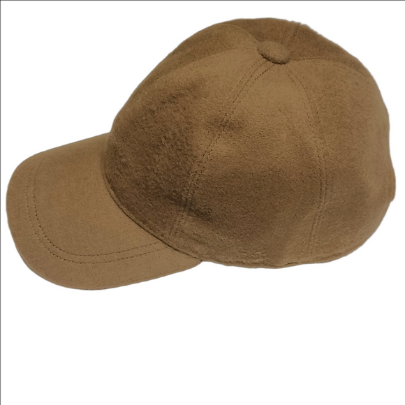 🆕 VINCE TAN CAMEL MERINO WOOL CASHMERE  BLEND UNISEX BASEBALL CAP▪️S/M - Picture 3 of 8